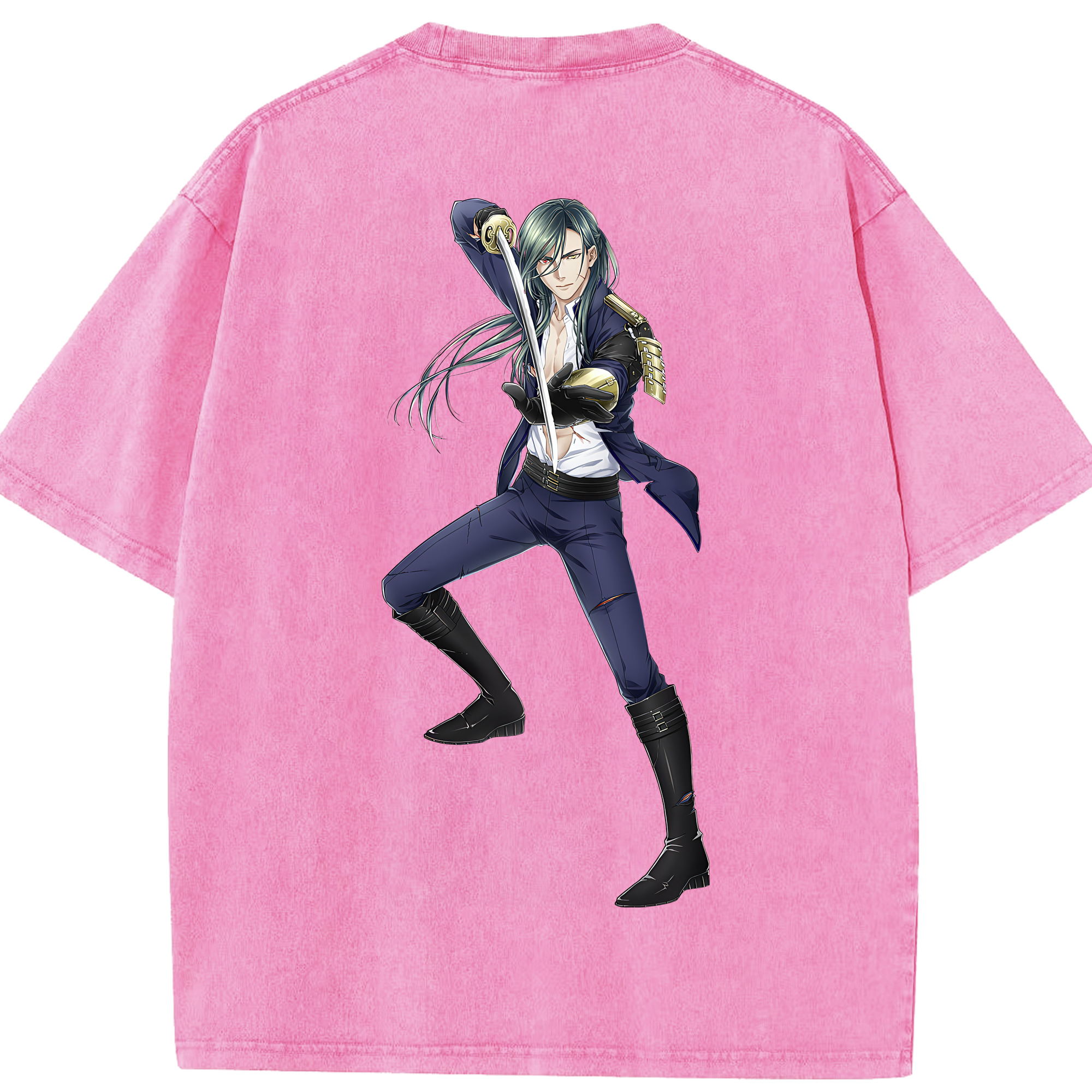 （画像用） 刀剣乱舞 Touken Ranbu 綿100% ヴィンテージ風 半袖Tシャツ（背面プリント）